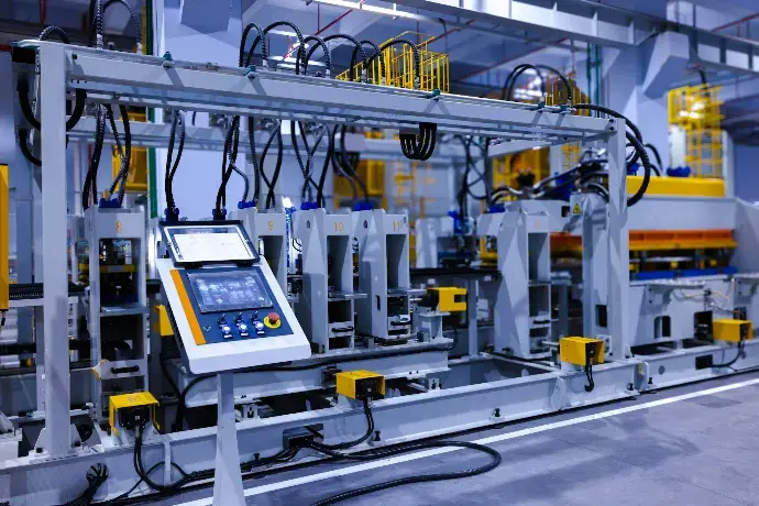 Manufacturing planning dashboard showing production scheduling optimization interface with automated workflow